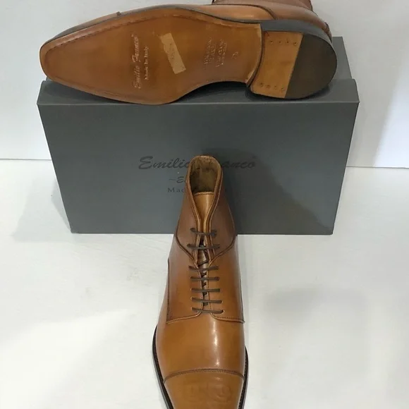 Emilio Franco ankle boot shoes point toe cognac - Picture 4 of 4